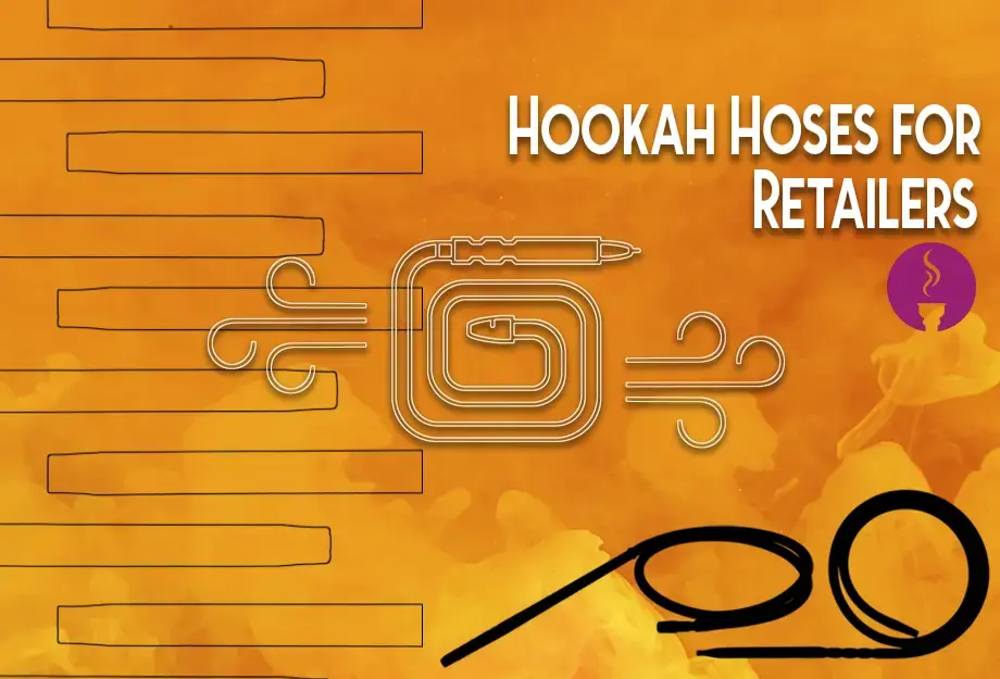Hookah hose silhouettes on smoke background