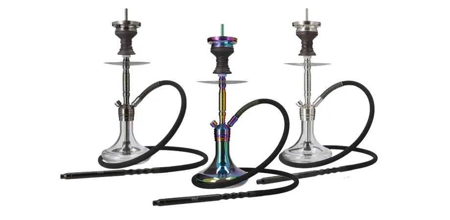INVI Paradox hookah shown in a variety of colors
